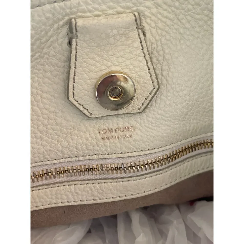 Tom Ford Sedgwick Xipper bag pebbled cream leather